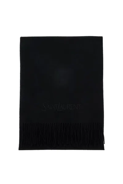 Saint Laurent Cashmere Scarf For Stylish In Black