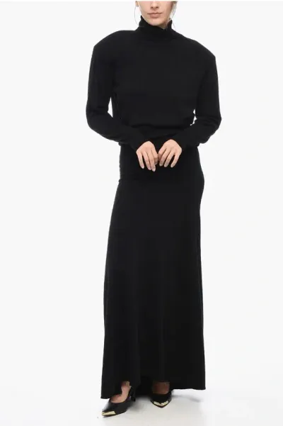 Saint Laurent Woman Maxi Dress Black Size M Cashmere