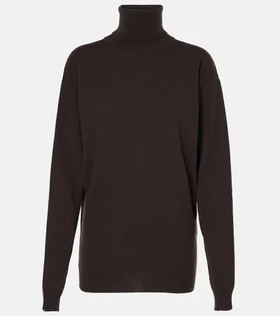 Saint Laurent Cashmere Turtle-neck Sweater In Grey