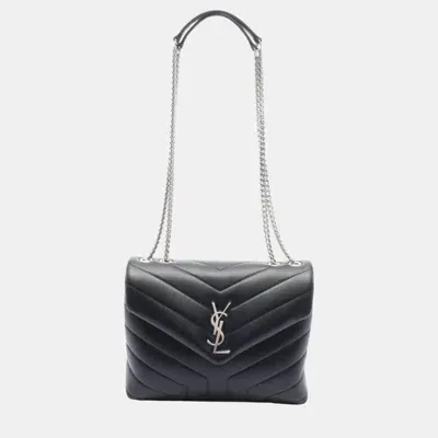 Pre-owned Saint Laurent Cassandra Leather Black Shoulder Bag