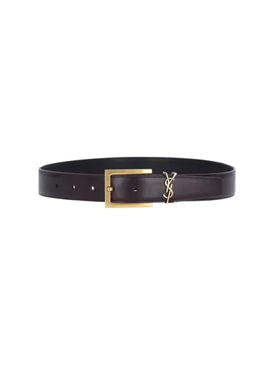 Saint Laurent 'cassandre' Belt In Red