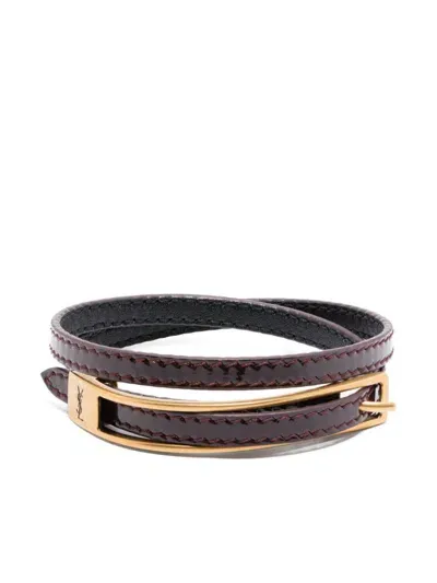 Saint Laurent Cassandre Buckle Bracelet In Rot