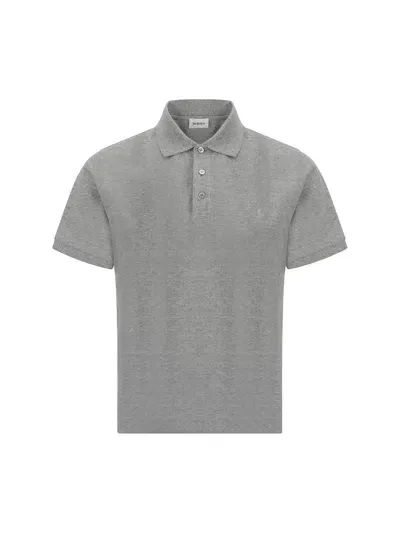 Saint Laurent Cassandre Polo Shirt In Gris Chine