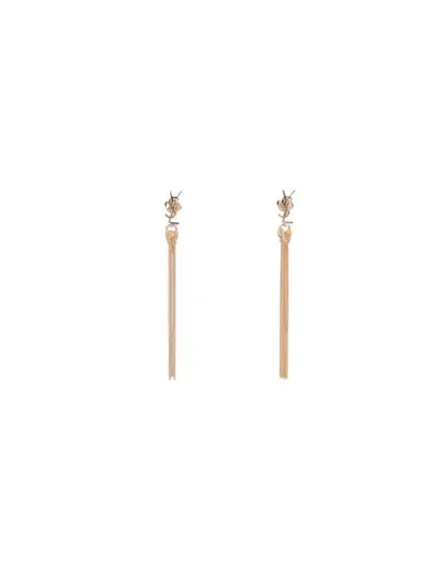 Saint Laurent Cassandre Tassel Earrings In Dore