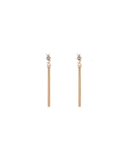 Saint Laurent Cassandre Tassel Earrings In Golden