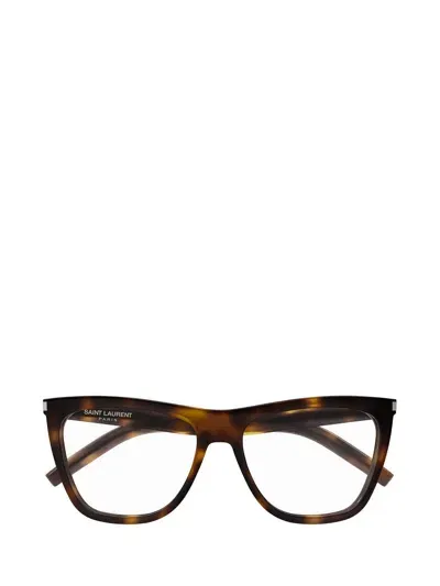 Saint Laurent Brille Mit Cat-eye-gestell In Brown