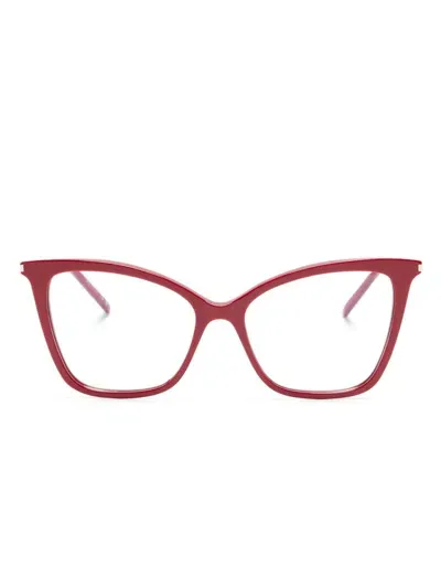 Saint Laurent Cat Eye-frame Glasses In Red