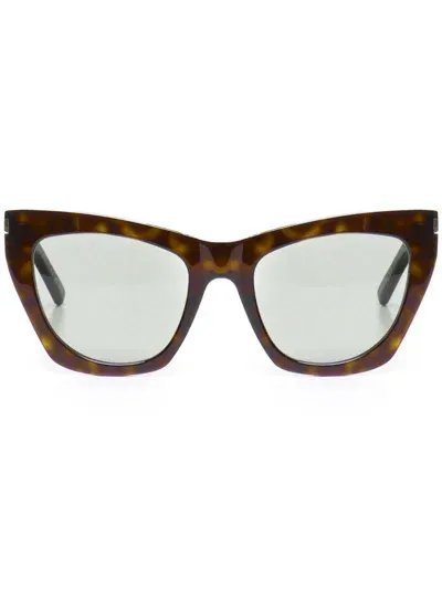 Saint Laurent Cat Eye-frame Sunglasses In Brown