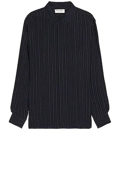 Saint Laurent Chemise Col Yves In Marine