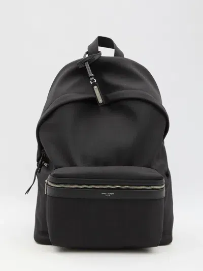 Saint Laurent City Leather Backpack In Black