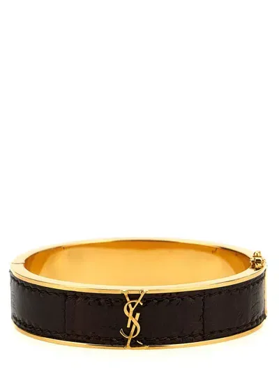 Saint Laurent Classic Cassandre Plaque Bracelet In Multi