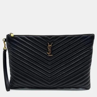 Pre-owned Saint Laurent Clutch Bag In Black