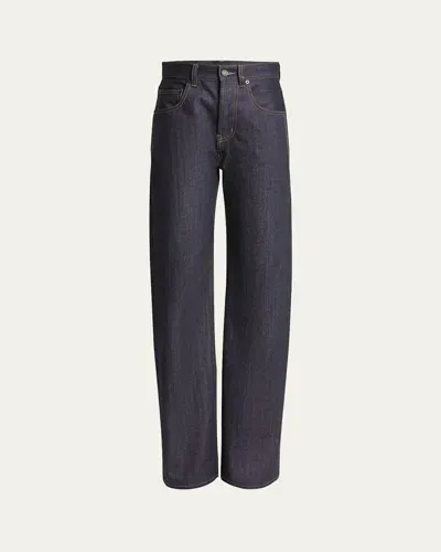 Saint Laurent Cotton Bootcut Jeans In Blue