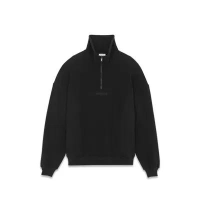 Saint Laurent Cotton Fleece Sweatshirt In Black