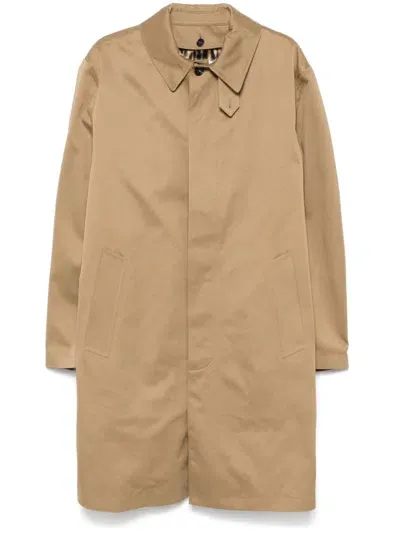 Saint Laurent Cotton Gabardine Trench Coat In Neutrals