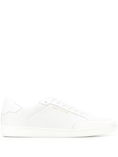 Saint Laurent Court Classic Sl/10 Leather Sneakers In White