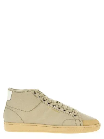 Saint Laurent Beige Canvas Court Classic Sl/39 Sneakers In Cream