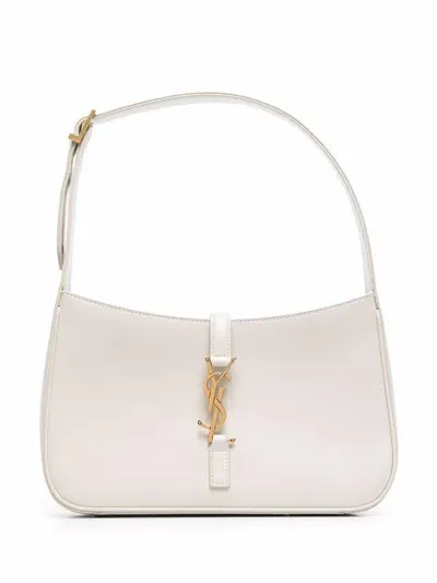 Saint Laurent Cream-coloured Monogram Shoulder Bag In White