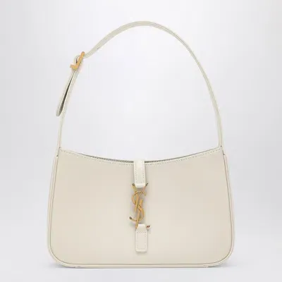 Saint Laurent Cream-coloured Leather Monogram Shoulder Bag In White