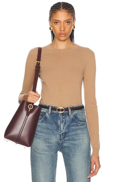 Saint Laurent Crewneck Sweater In Camel