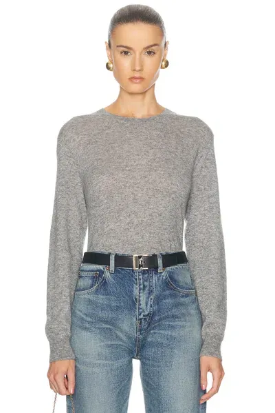 Saint Laurent Crewneck Sweater In Gris Chine Clair