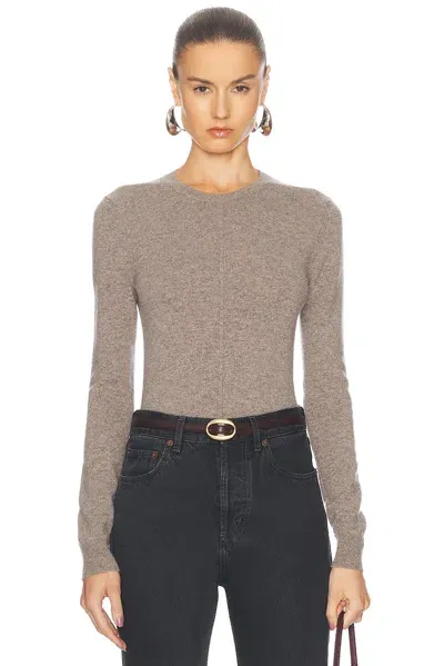 Saint Laurent Crewneck Sweater In Taupe