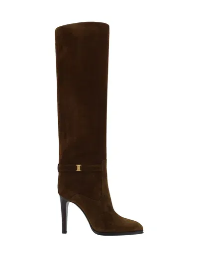 Saint Laurent Diane Boots In Brown