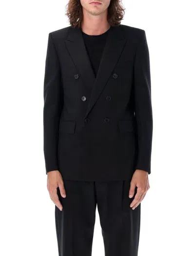 Saint Laurent Double Breast Blazer In Black