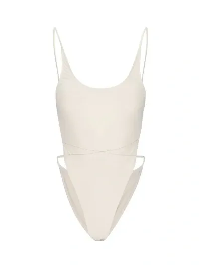 Saint Laurent Drawstring Backless Swimsuit In Default Title