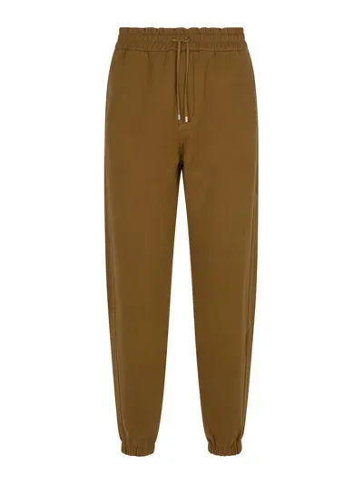 Saint Laurent Drawstring Slim Fit Pants In Brown