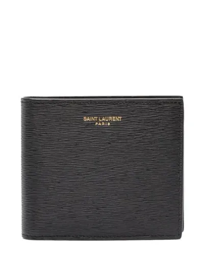 Saint Laurent East/west Leather Wallet In Black