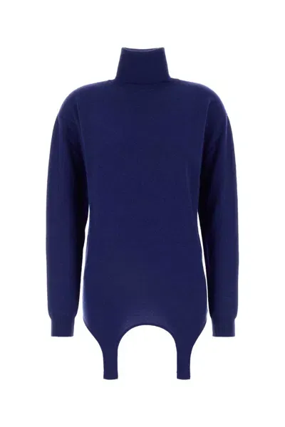 Saint Laurent Electric Blue Cashmere Sweater In Bleuroi