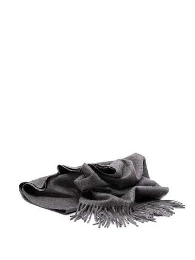 Saint Laurent Embroidered Scarf In Gray