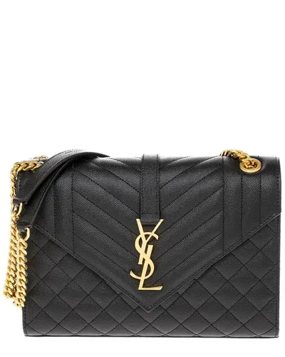 Saint Laurent Envelope Medium Shoulder Bag In Black