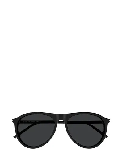 Saint Laurent Eyewear Aviator Frame Sunglasses In Black