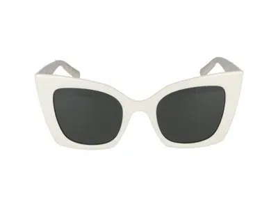 Saint Laurent Eyewear Butterfly Frame Sunglasses In White