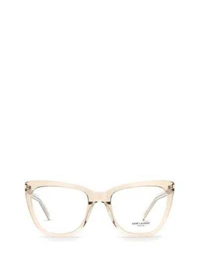 Saint Laurent Eyewear Eyeglasses In Beige