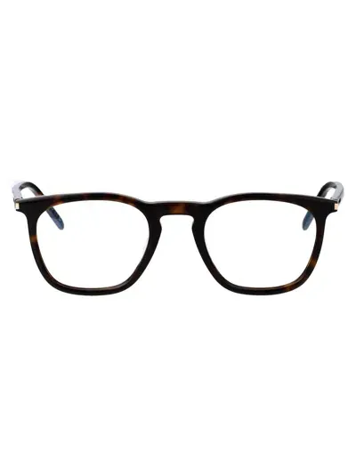 Saint Laurent Eyewear Optical In 002 Havana Havana Transparent