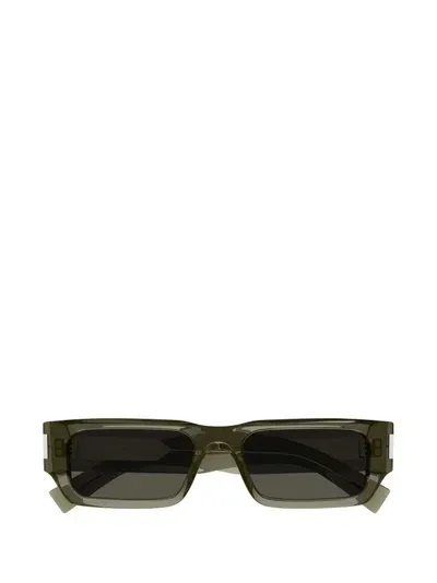 Saint Laurent Eyewear Rectangle Frame Sunglasses In Brown