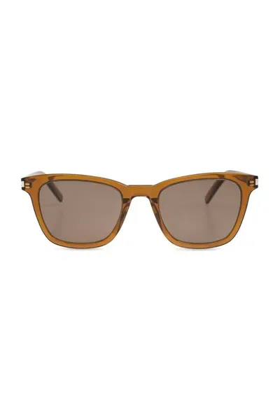 Saint Laurent Eyewear Square Frame Sunglasses In Brown