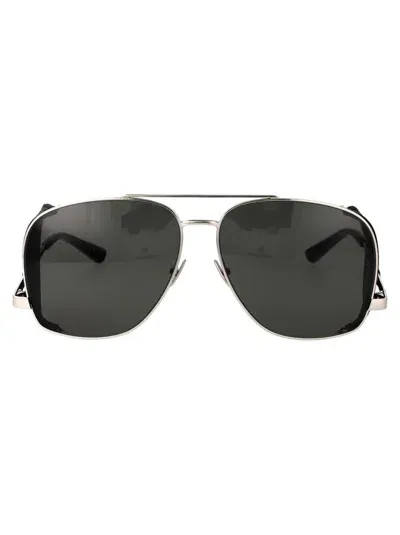 Saint Laurent Eyewear Sunglasses In 001 Silver Silver Grey