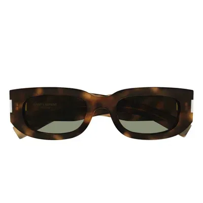 Saint Laurent Eyewear Sunglasses In 002 Havana Havana Green