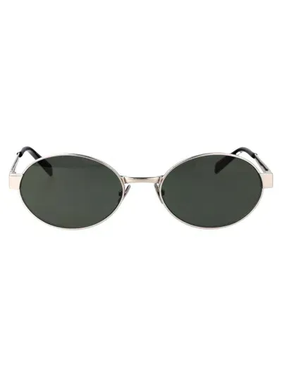 Saint Laurent Eyewear Sunglasses In 002 Silver Silver Grey