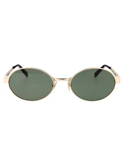 Saint Laurent Eyewear Sunglasses In 003 Gold Gold Green