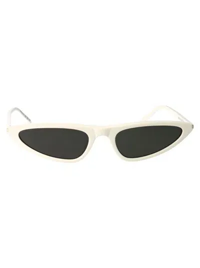 Saint Laurent Eyewear Sunglasses In 003 White White Grey