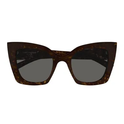 Saint Laurent Eyewear Sunglasses In Havana Havana Grey