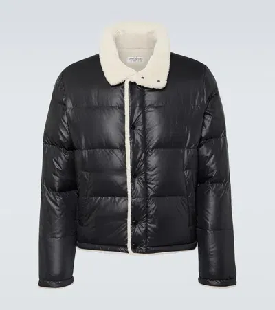 Saint Laurent Faux Shearling-lined Down Jacket In Black