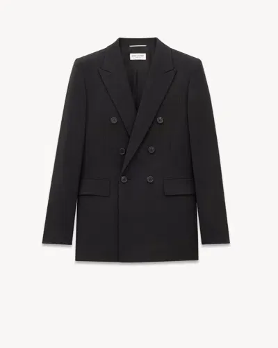 Saint Laurent Gabardine Jacket In Black