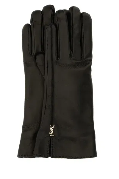 Saint Laurent Gloves In Black