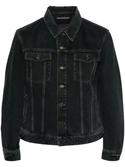 Saint Laurent Long-sleeves Denim Jacket In Black